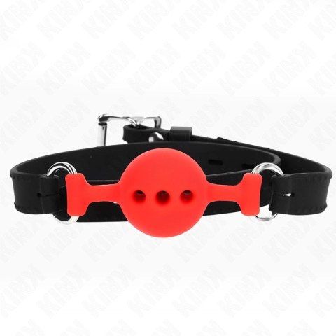 KINK Regulowany silikonowy knebel kulkowy S czerwony 4 cm 35-51 cm KINK