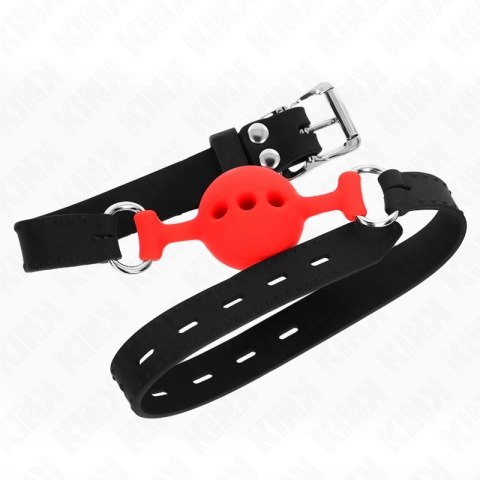KINK Regulowany silikonowy knebel kulkowy S czerwony 4 cm 35-51 cm KINK