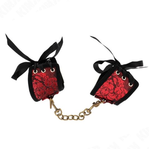 KINK Scandal Opaski na Nadgarstki Czerwono-Czarne Koronkowe 24,5x6,5cm KINK