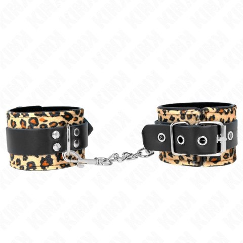 KINK Skorzane Opaski na Nadgarstki Leopard Regulowane 18-29 cm KINK