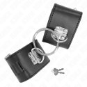 KINK Stalowe Obejmy Nadgarstkowe z Zamknięciem i Kłodką, Czarny, 16-23 cm KINK