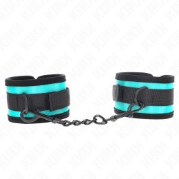 KINK Zapięcia na nadgarstki nylonowe czarno-niebieskie, regulowane 18-32 cm KINK