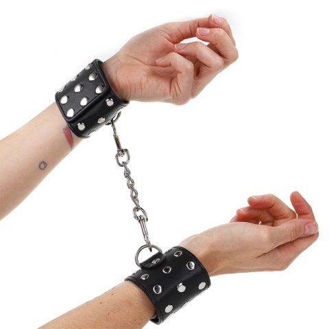 KINK Zapinane mankiety na nadgarstki, czarne, regulowane 19-24 cm KINK
