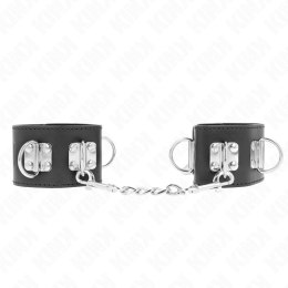 KINK Zapinane na kłodkę pasy na nadgarstki regulowane czarne 16-23 cm KINK
