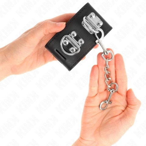 KINK Zapinane na kłodkę pasy na nadgarstki regulowane czarne 16-23 cm KINK