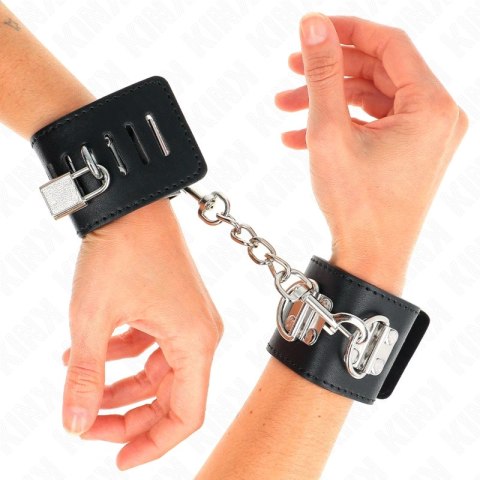 KINK Zapinane na kłodkę pasy na nadgarstki regulowane czarne 16-23 cm KINK