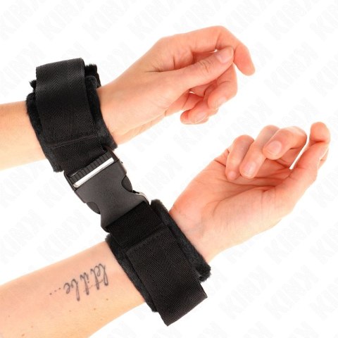 KINK Zapinane opaski na nadgarstki nylonowe czerwono-czarne 25-35 cm KINK