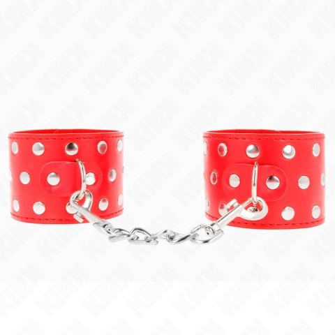 KINK Zapinane opaski na nadgarstki z nitami, czerwone, regulowane 19-24 cm KINK