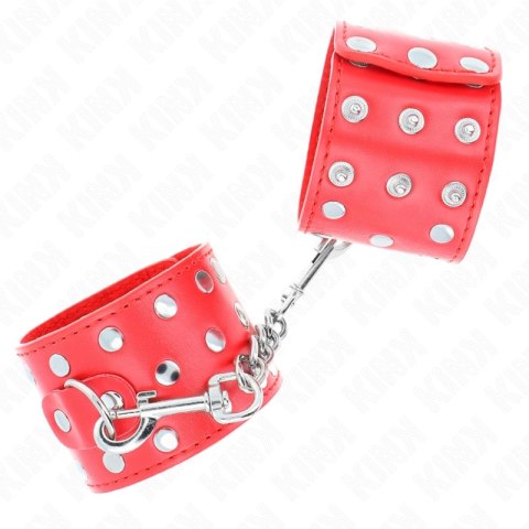KINK Zapinane opaski na nadgarstki z nitami, czerwone, regulowane 19-24 cm KINK