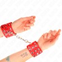 KINK Zapinane opaski na nadgarstki z nitami, czerwone, regulowane 19-24 cm KINK