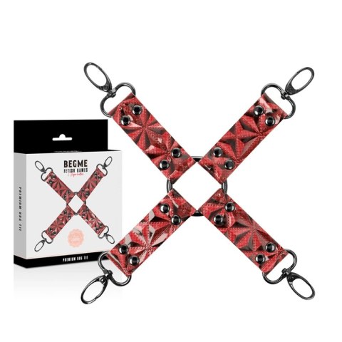 Begme Red Edition - krawat z wegańskiej skory premium, neoprenowa podszewka BEGME