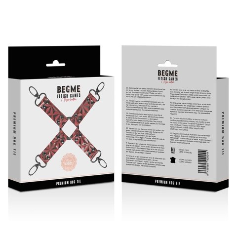 Begme Red Edition - krawat z wegańskiej skory premium, neoprenowa podszewka BEGME