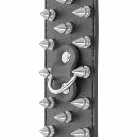 Darkness Kajdanki Skorzane Czarne z Ćwiekami Regulowane Uniwersalne DARKNESS