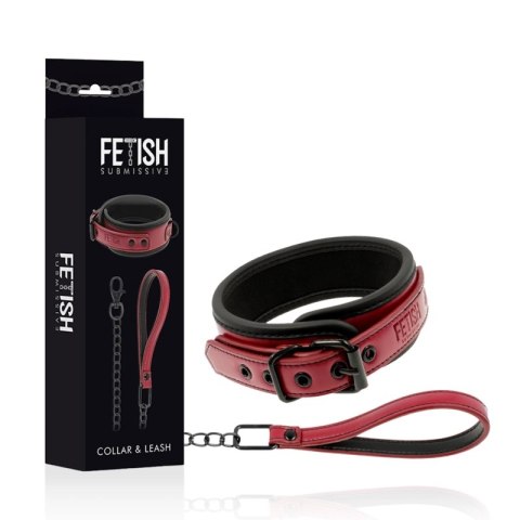 Fetish Submissive Dark Room - Naszyjnik z łańcuchem neoprenowy FETISH SUBMISSIVE
