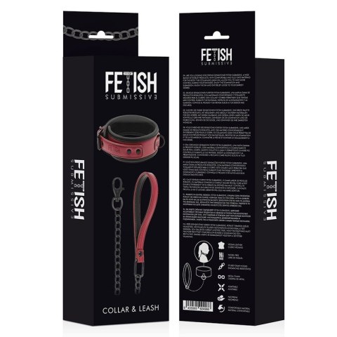 Fetish Submissive Dark Room - Naszyjnik z łańcuchem neoprenowy FETISH SUBMISSIVE