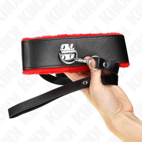 KINK Naszyjnik Skorzany z Regulacją 40-48 cm, Czerwony, Pasek 116 cm KINK