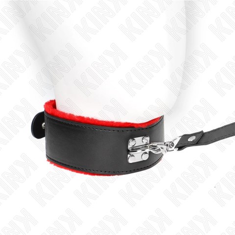KINK Naszyjnik Skorzany z Regulacją 40-48 cm, Czerwony, Pasek 116 cm KINK