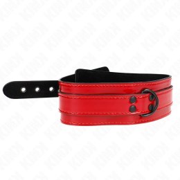 KINK Naszyjnik Winno-Czerwony Regulowany 37,5-49,5 cm Skorzany 5 cm KINK