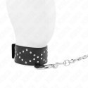 KINK Naszyjnik regulowany 36-43 cm z obrożą i smyczą, srebrne ćwieki, 65 cm KINK