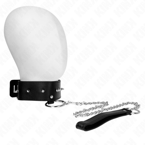 KINK Naszyjnik z Smyczą 65 cm Regulowany z Srebrnymi Ćwiekami, Model 2 KINK