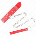 KINK Naszyjnik z paskiem i nitami, czerwony, regulacja 36-50 cm KINK
