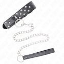 KINK Naszyjnik z paskiem kolcowany 65cm czarny regulowany 36-50cm KINK