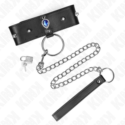 KINK Naszyjnik z paskiem, niebieskie zdobienia, regulacja 36-43 cm KINK