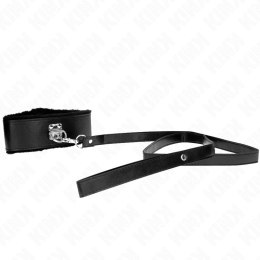 KINK Naszyjnik ze Smyczą 116cm, Srebrne Ćwieki, Czarny, Regulowany KINK