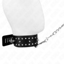 KINK Obroża z Smyczą 65 cm, Srebrne Ćwieki, Regulowana 36-43 cm x 5 cm KINK
