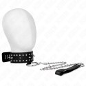 KINK Obroża z Smyczą 65 cm, Srebrne Ćwieki, Regulowana 36-43 cm x 5 cm KINK