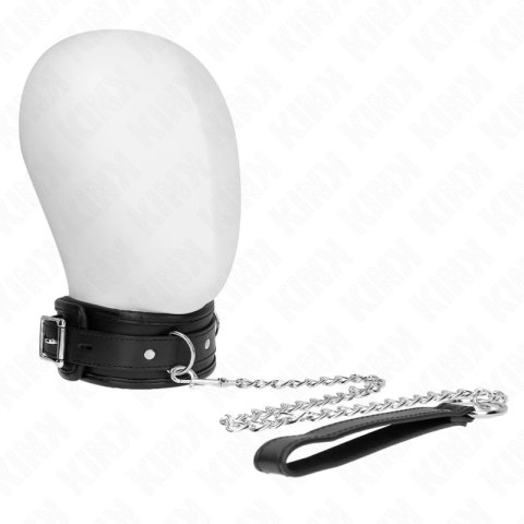 KINK Obroża z Smyczą Model 1 65 cm Czarna Skorzana 53x6 cm KINK