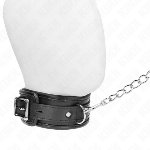 KINK Obroża z Smyczą Model 1 65 cm Czarna Skorzana 53x6 cm KINK