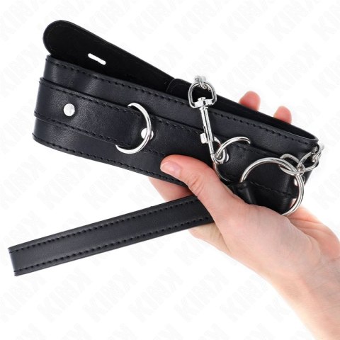 KINK Obroża z paskiem 65 cm, czarna, regulowana 54x4,5 cm KINK