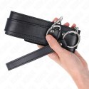 KINK Obroża z paskiem 65 cm, regulacja 33-46 cm, srebrne klamry KINK