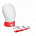 KINK Obroża z paskiem 65 cm, szeroka czerwona, regulacja 33,5-41 cm KINK