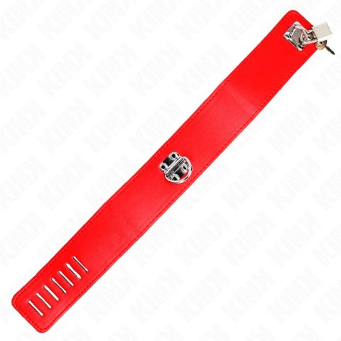 KINK Obroża z paskiem 65 cm, szeroka czerwona, regulacja 33,5-41 cm KINK