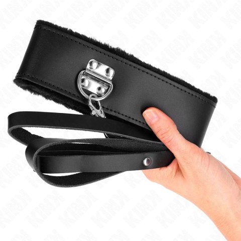 KINK Obroża z regulacją i czarnym skorzanym paskiem 116 cm KINK