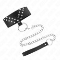 KINK Pasek z naszyjnikiem z regulacją i nitem V 36-43 cm czarny KINK