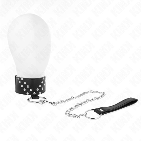 KINK Pasek z naszyjnikiem z regulacją i nitem V 36-43 cm czarny KINK