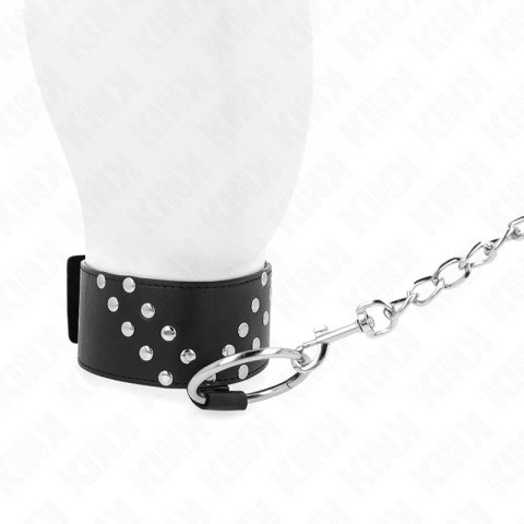 KINK Pasek z naszyjnikiem z regulacją i nitem V 36-43 cm czarny KINK