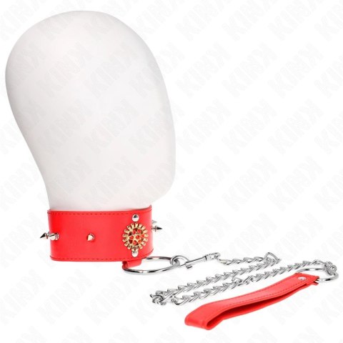 KINK Red Collar z Kryształkami, Regulowany, Pasek 65 cm, 35-51×7 cm KINK