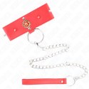 KINK Red Collar z Kryształkami, Regulowany, Pasek 65 cm, 35-51×7 cm KINK