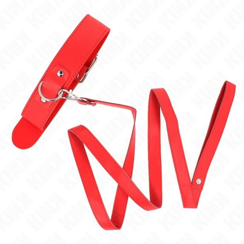 KINK Rojo Collar z Paskiem Regulowany 32-50 cm Pasek 116 cm Czerwony KINK
