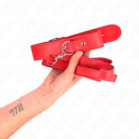 KINK Rojo Collar z Paskiem Regulowany 32-50 cm Pasek 116 cm Czerwony KINK