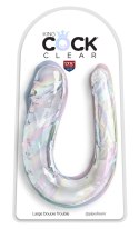 King Cock Clear Double Trouble Large - Transparentny model podwojny 44 cm King Cock