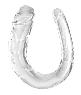 King Cock Clear Double Trouble Medium 33cm przezroczysty model dwustronny King Cock