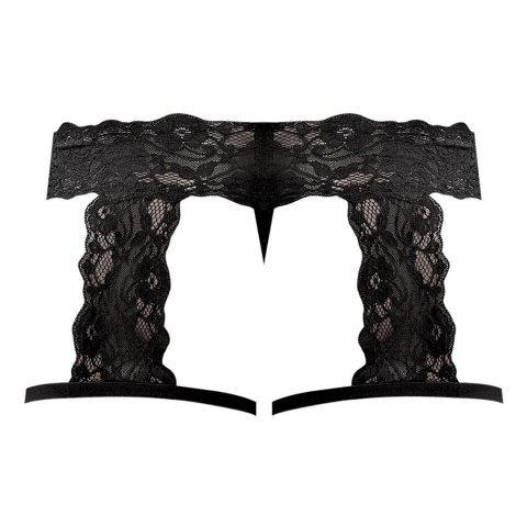 Male Power Scandal-Lace Stringi z ozdobnymi pasami L/XL czarne Male Power