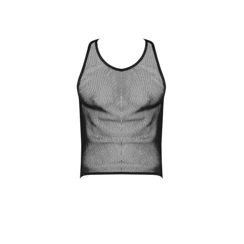 Male Power Stretch Net Tank top siateczkowy z wycięciem, czarny Male Power
