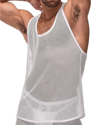 Male Power Stretch Net Top L/XL czarny siateczkowy tank Male Power