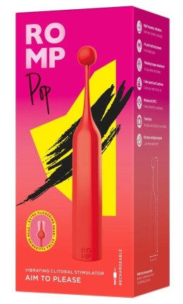 ROMP Pop Mini urządzenie wibrujące 2 wymienne końcowki silikonowe 14,5cm ROMP